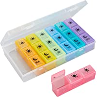 GeekerChip Pastillero Semanal 7 Dias-Pastillero Semanal Español 3 Tomas Dosificador de Comprimidos Grande 7 Dias…